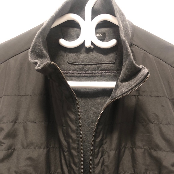 Banana Republic Vest Fall Winter Zip Black Grey XL - Picture 1 of 4